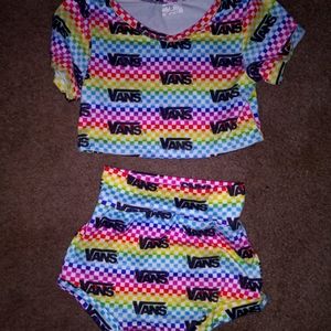 Custom Vans crop and bummie
